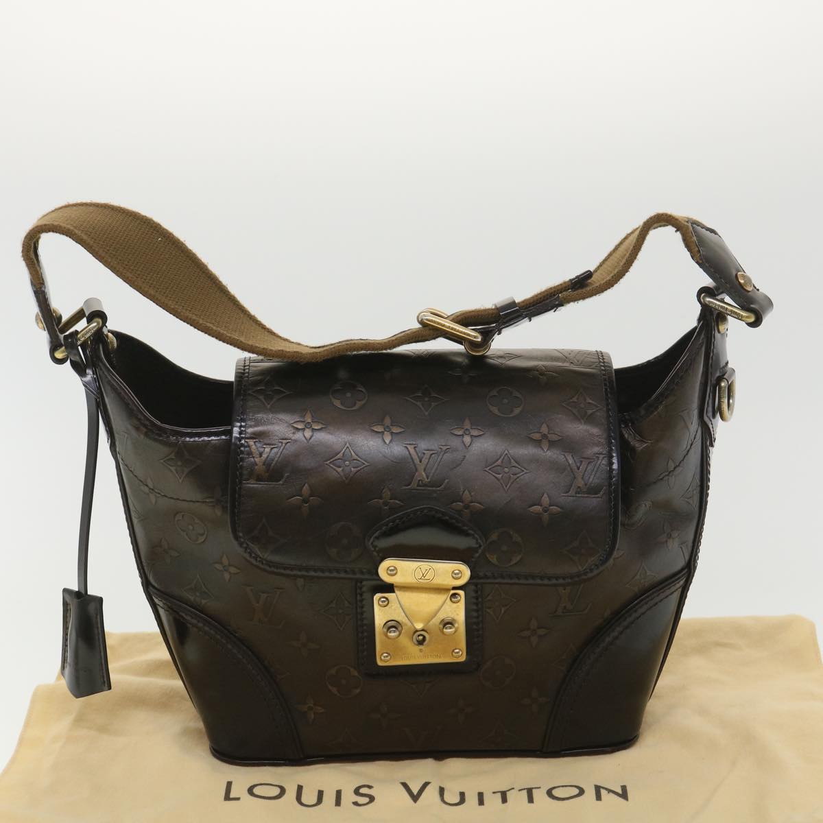 LOUIS VUITTON Monogram Bronze Serjan PM Shoulder Bag Bronze M95463 LV Auth 38519