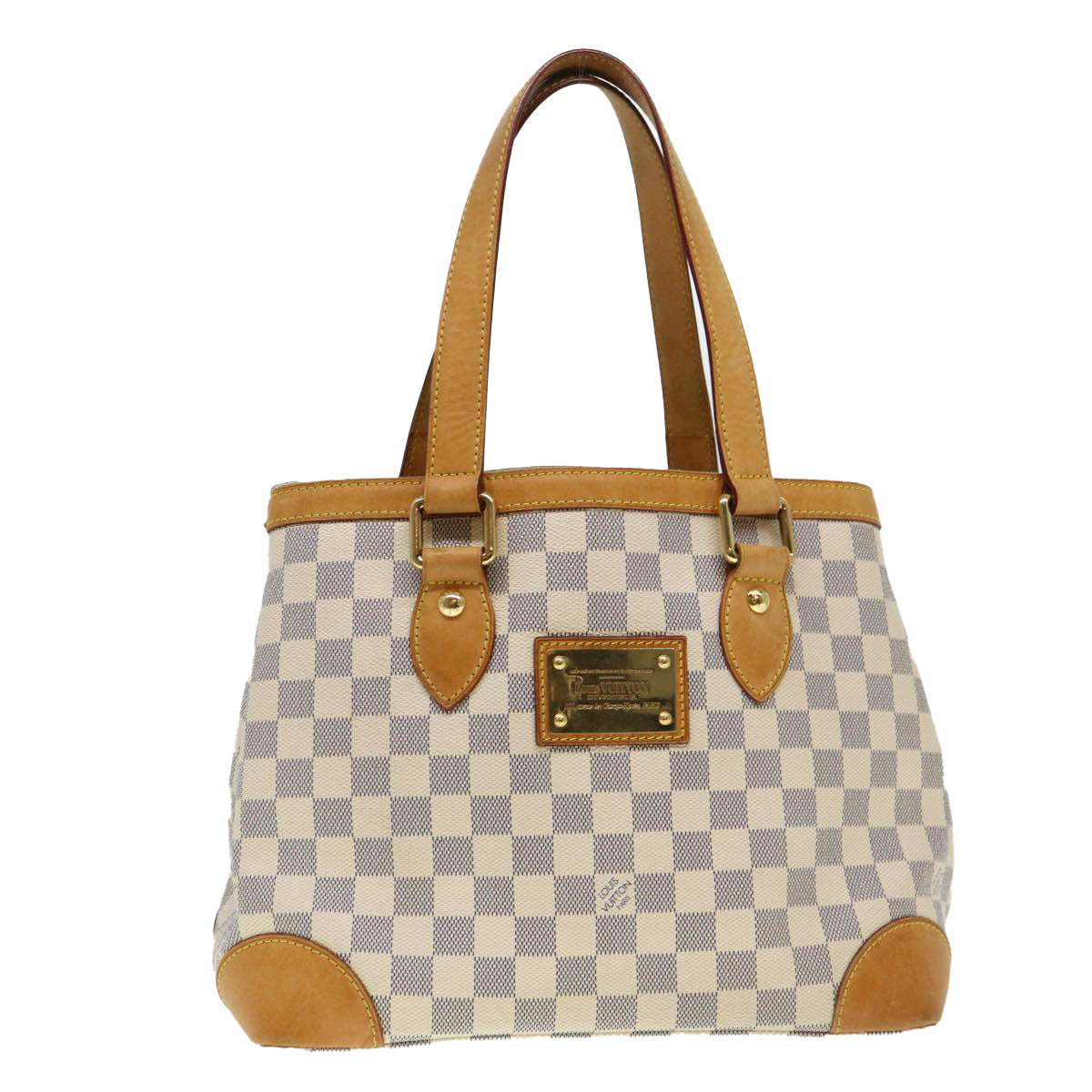 LOUIS VUITTON Damier Azur Hampstead PM Tote Bag N51207 LV Auth 38521