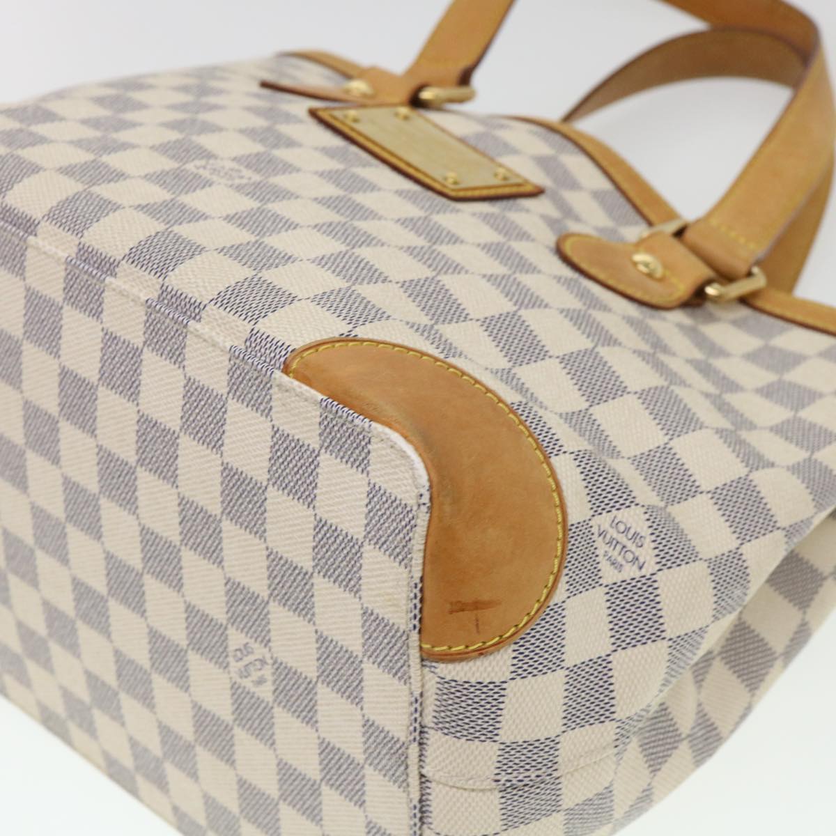 LOUIS VUITTON Damier Azur Hampstead PM Tote Bag N51207 LV Auth 38521