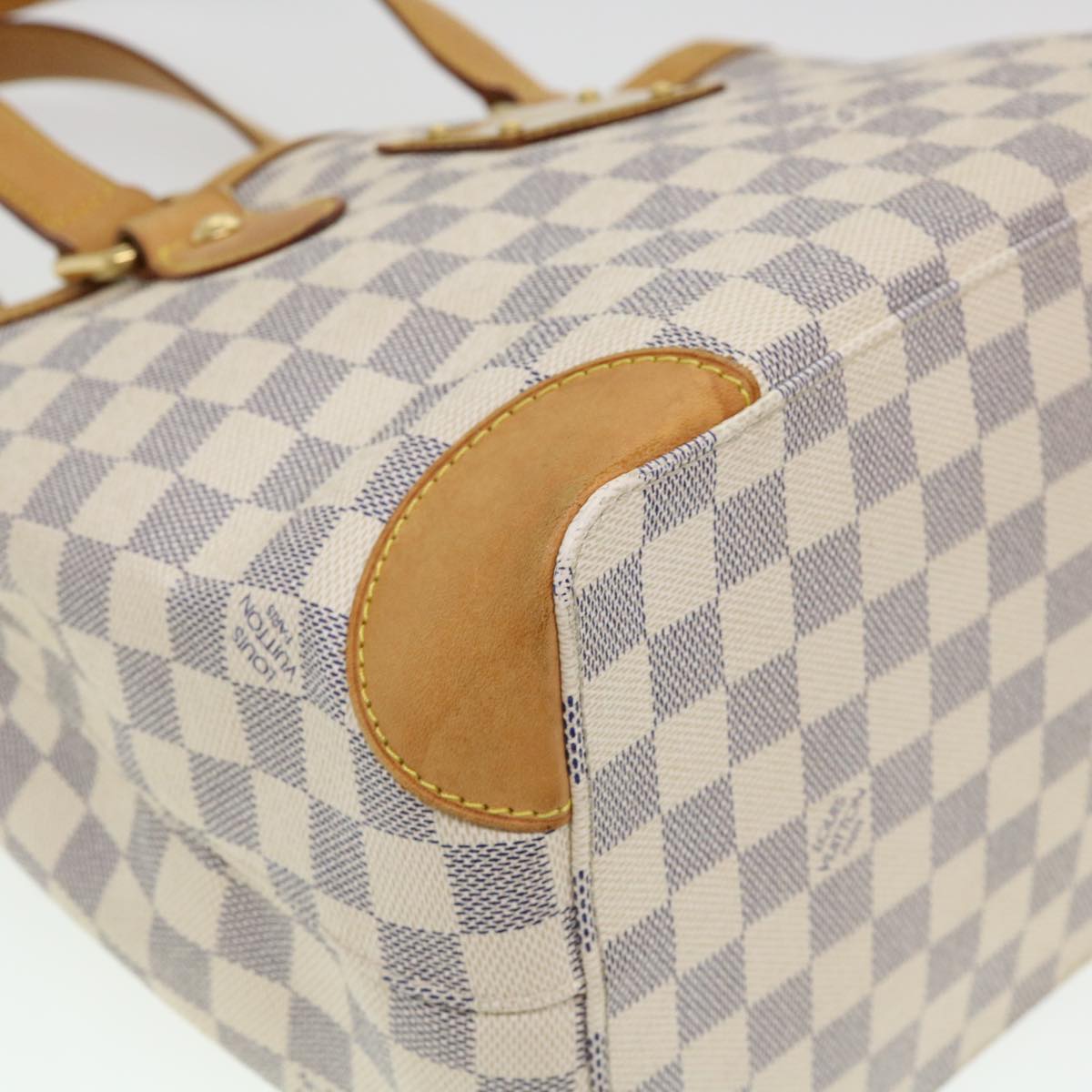 LOUIS VUITTON Damier Azur Hampstead PM Tote Bag N51207 LV Auth 38521