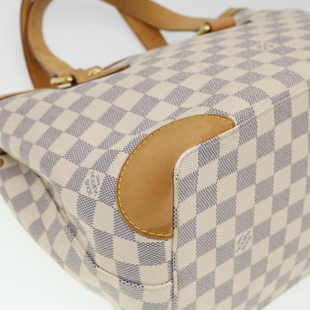 LOUIS VUITTON Damier Azur Hampstead PM Tote Bag N51207 LV Auth 38521