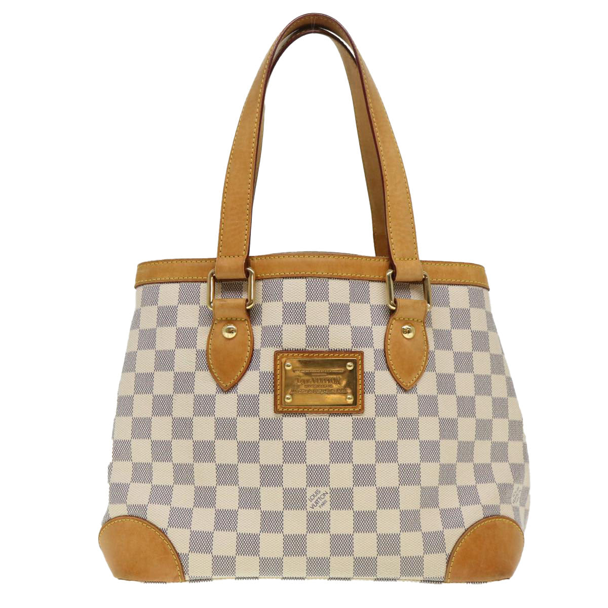 LOUIS VUITTON Damier Azur Hampstead PM Tote Bag N51207 LV Auth 38521