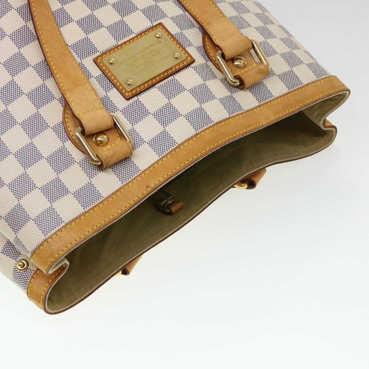 LOUIS VUITTON Damier Azur Hampstead PM Tote Bag N51207 LV Auth 38521