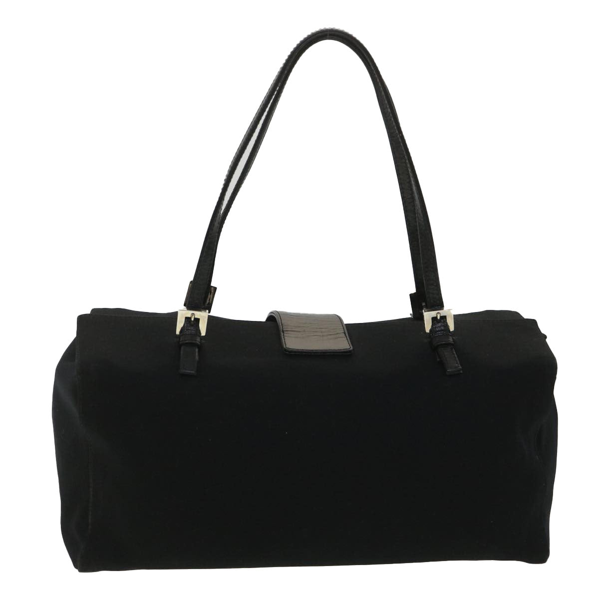 FENDI Mamma Baguette Shoulder Bag Nylon Black Auth 38530 - 0