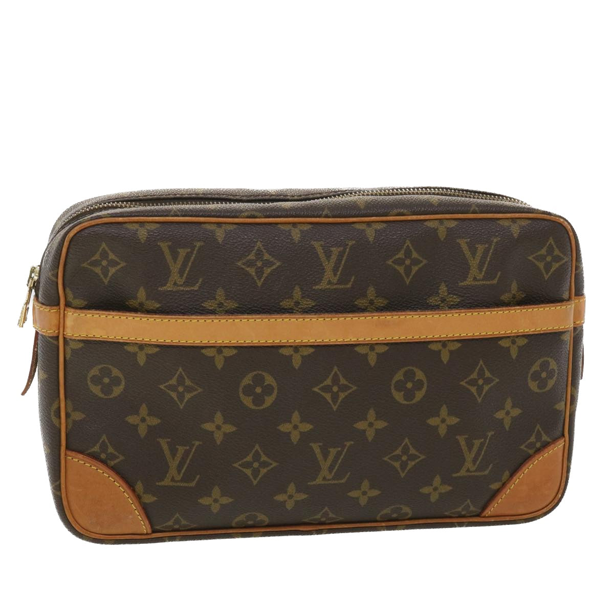 LOUIS VUITTON Monogram Compiegne 28 Clutch Bag M51845 LV Auth 38531