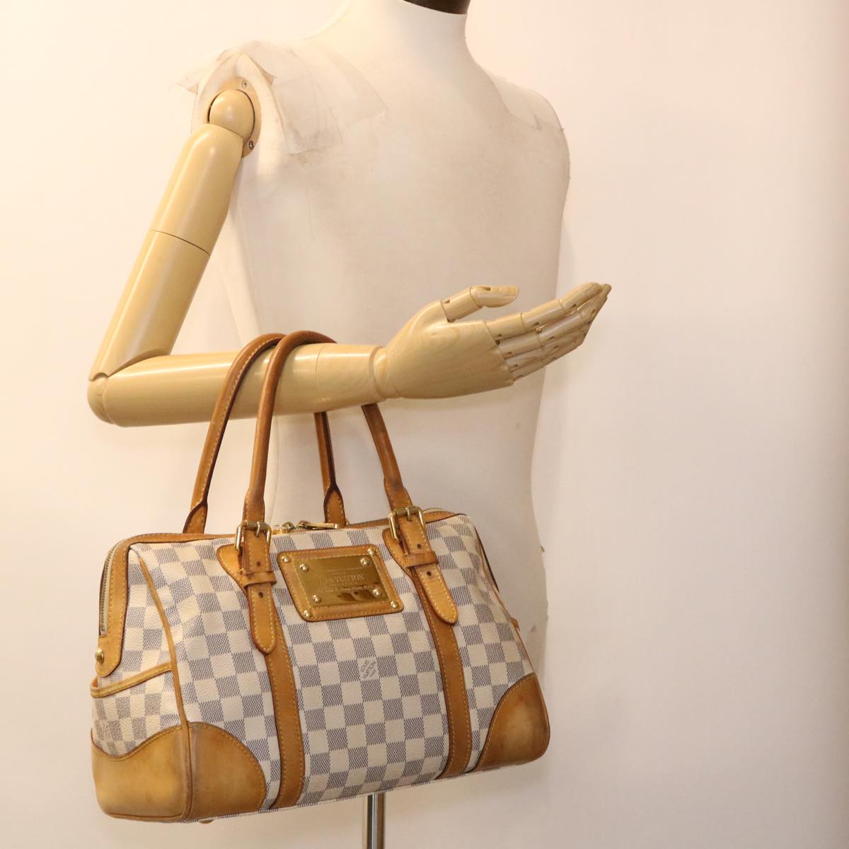 LOUIS VUITTON Damier Azur Berkeley Hand Bag N52001 LV Auth 38535