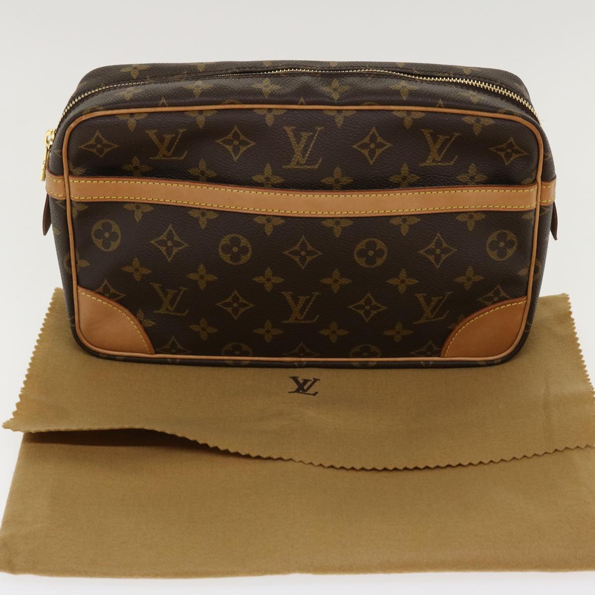 LOUIS VUITTON Monogram Compiegne 28 Clutch Bag M51845 LV Auth 38544