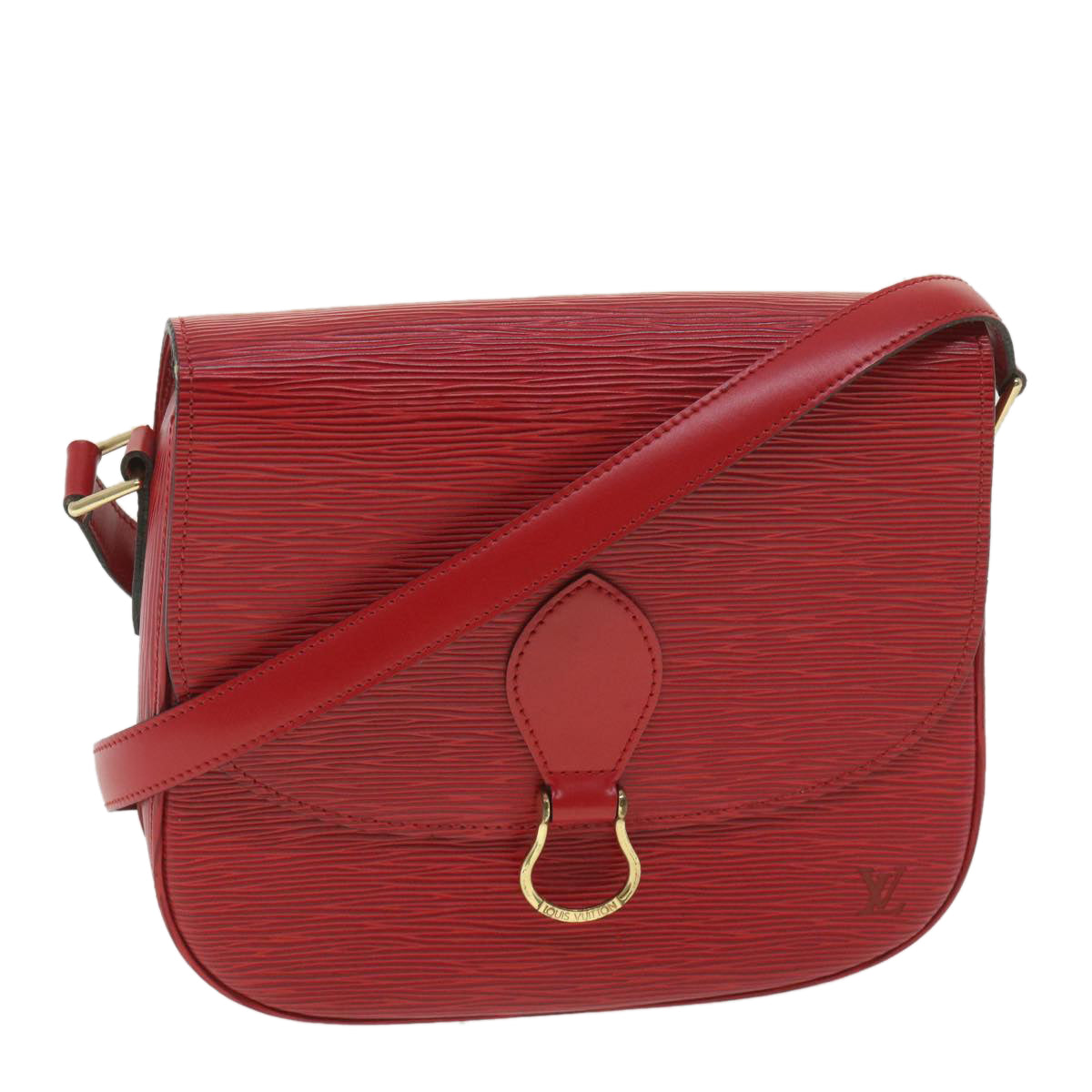 LOUIS VUITTON Epi Saint Cloud GM Shoulder Bag Red M52197 LV Auth 38560