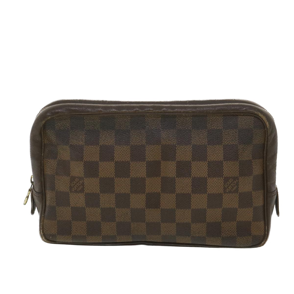 LOUIS VUITTON Damier Ebene Trousse Toilette Clutch Bag N47623 LV Auth 38596