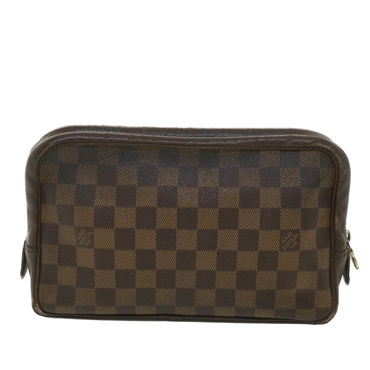 LOUIS VUITTON Damier Ebene Trousse Toilette Clutch Bag N47623 LV Auth 38596