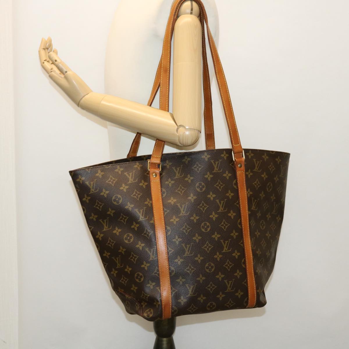 LOUIS VUITTON Monogram Sac Shopping Tote Bag M51108 LV Auth 38627