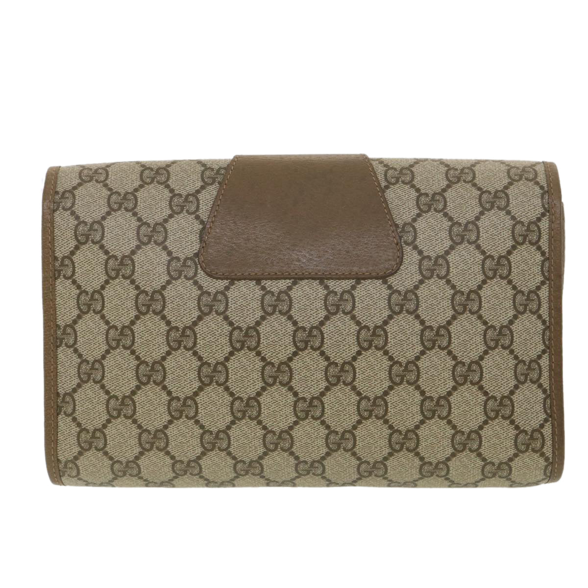 GUCCI GG Canvas Web Sherry Line Clutch Bag Beige Red Green 89.01.030 Auth 38628