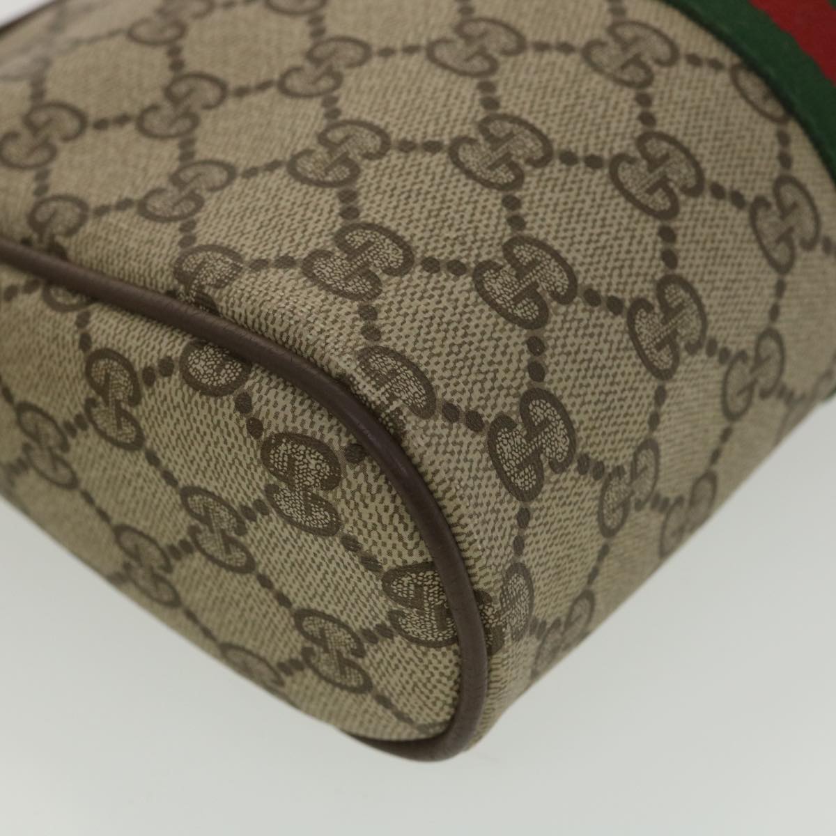 GUCCI GG Canvas Web Sherry Line Clutch Bag Beige Red Green 156.01.012 Auth 38638