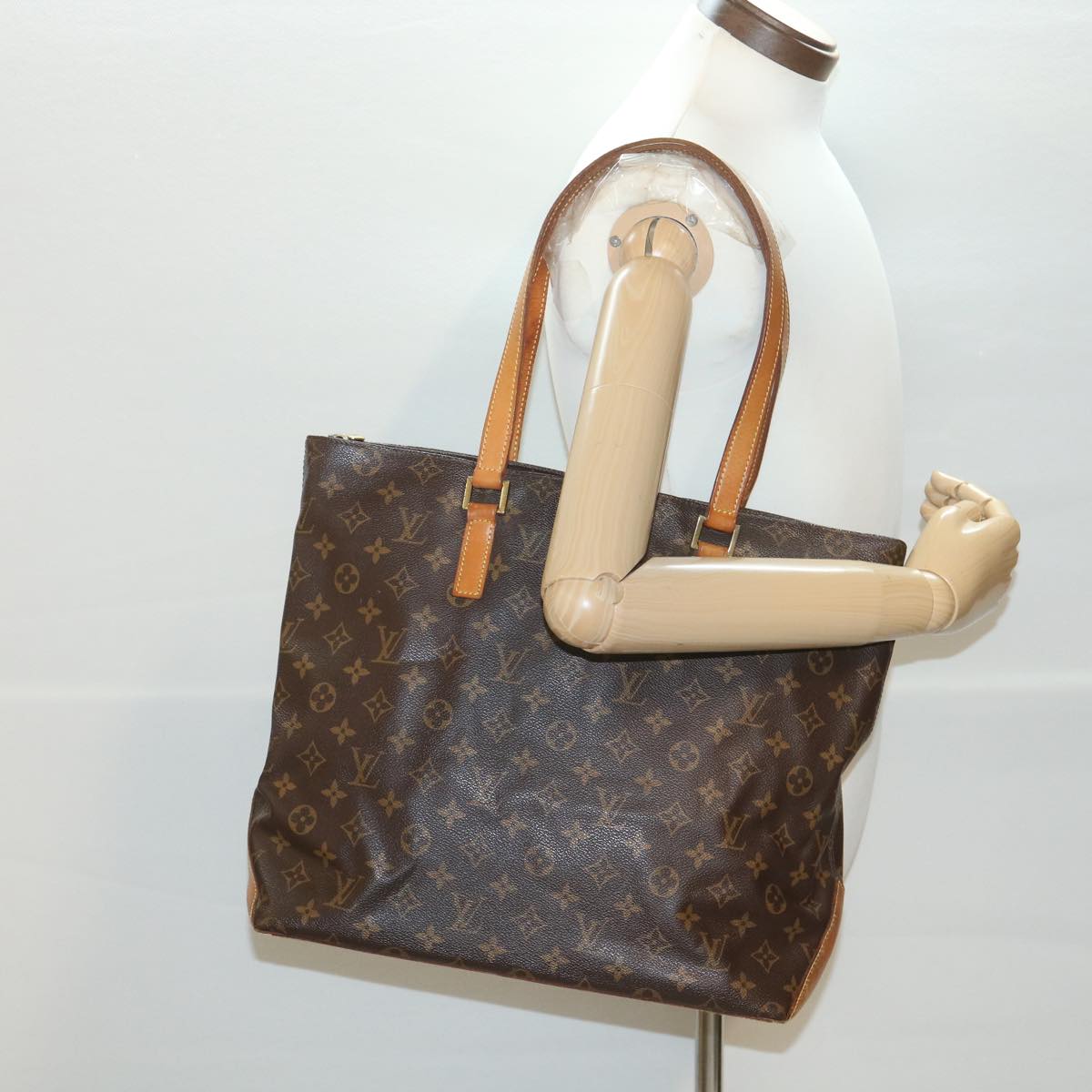 LOUIS VUITTON Monogram Cabas Mezzo Tote Bag M51151 LV Auth 38655