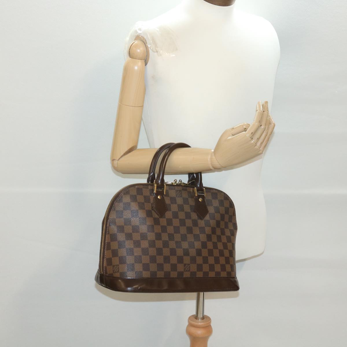 LOUIS VUITTON Damier Ebene Alma Hand Bag N51131 LV Auth 38661