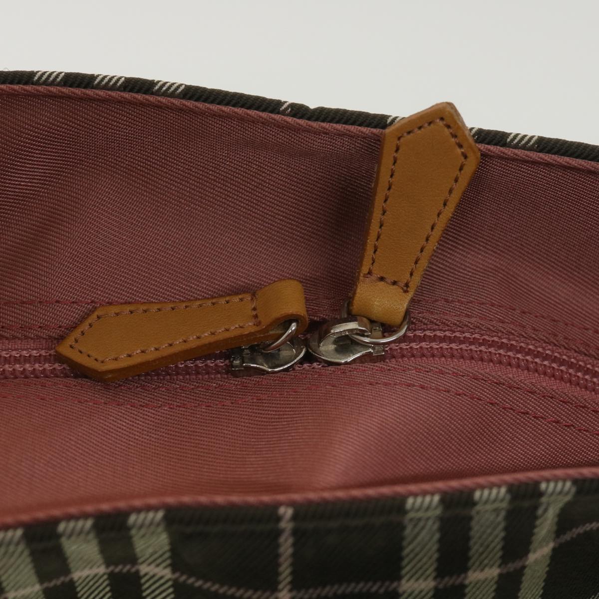 BURBERRY Nova Check Shoulder Bag Nylon Brown Auth 38662