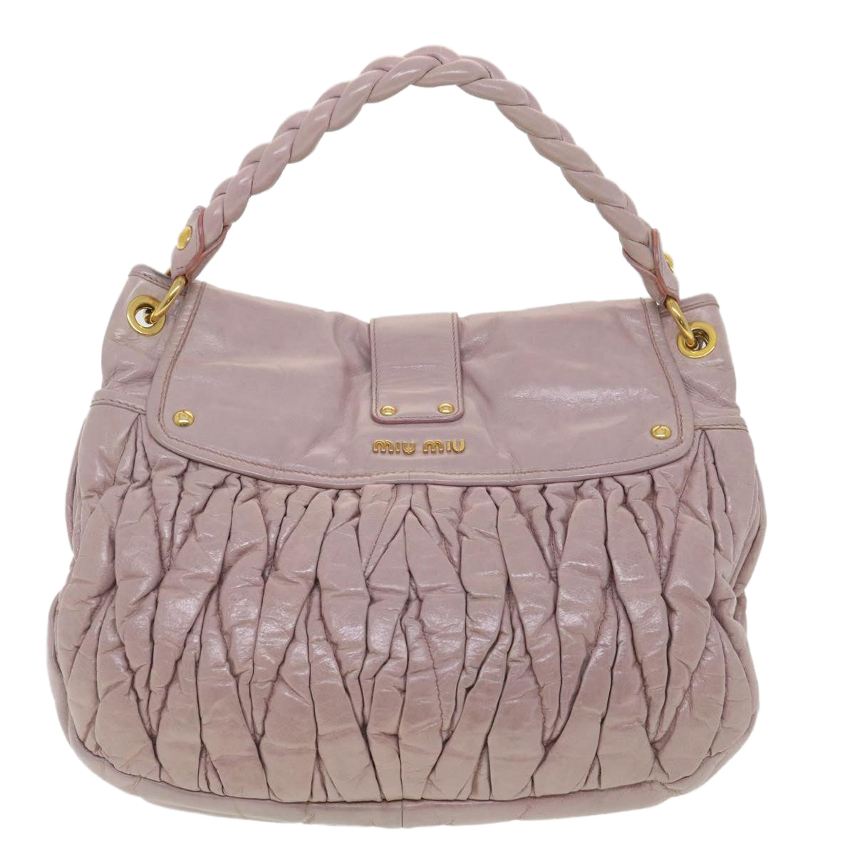 Miu Miu Shoulder Bag Leather Pink Auth 38665 - 0