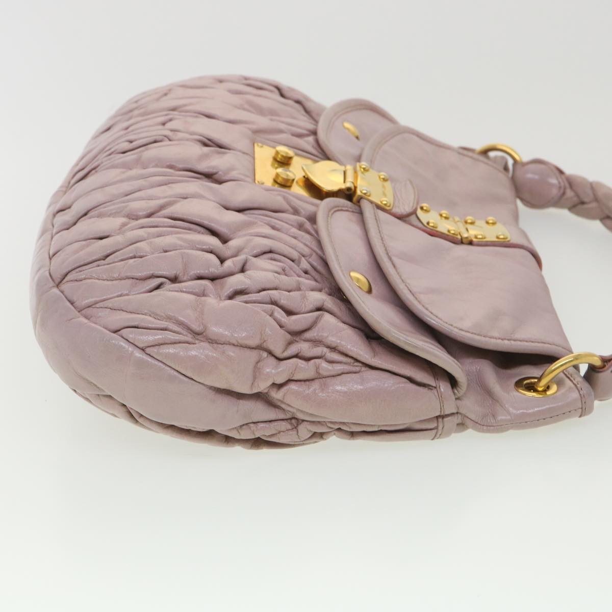 Miu Miu Shoulder Bag Leather Pink Auth 38665