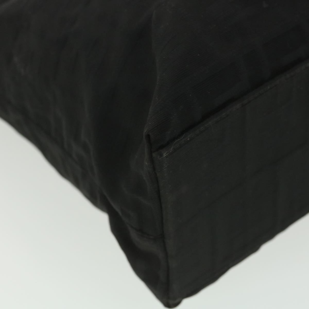 FENDI Zucca Canvas Shoulder Bag Black Auth 38666