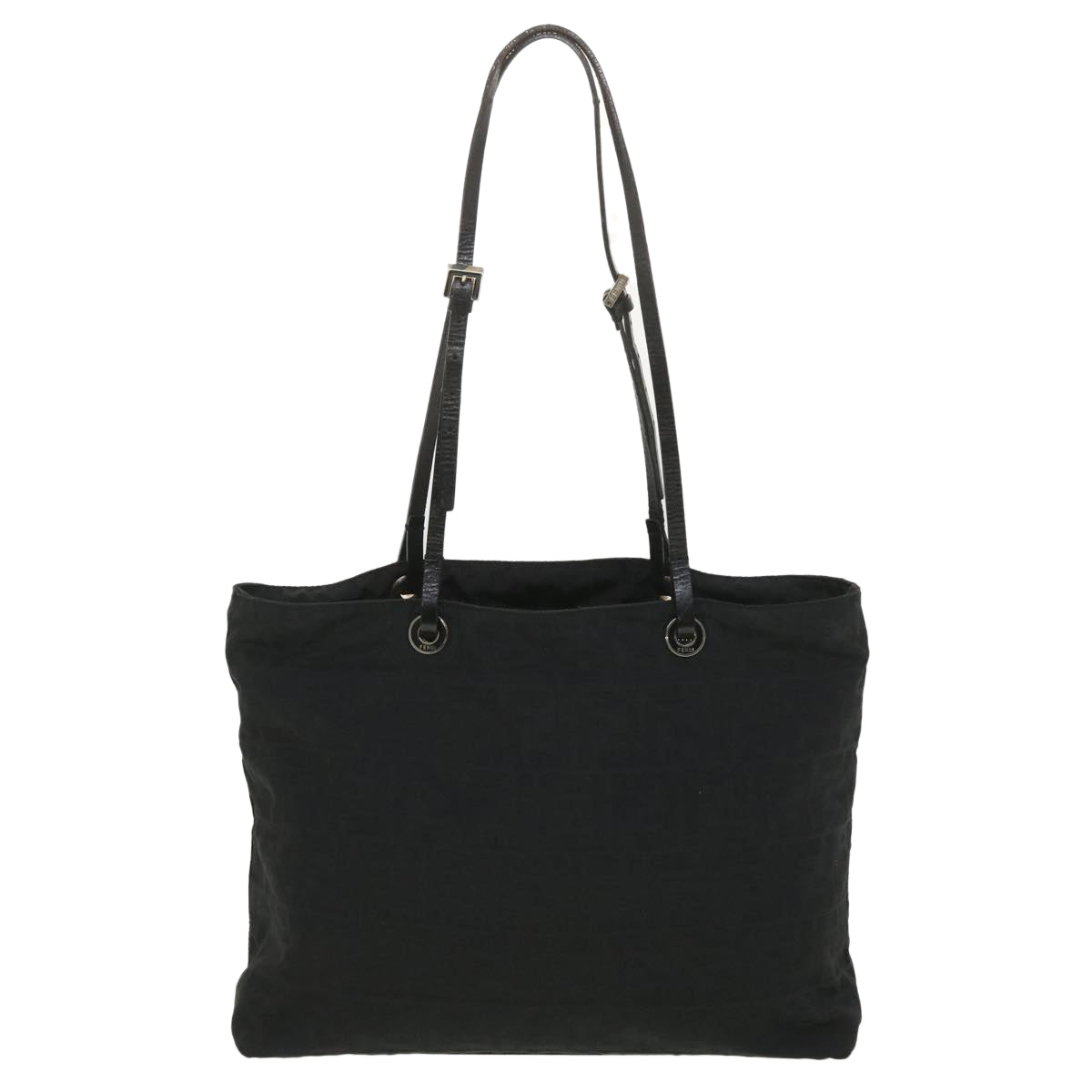 FENDI Zucca Canvas Shoulder Bag Black Auth 38666 - 0