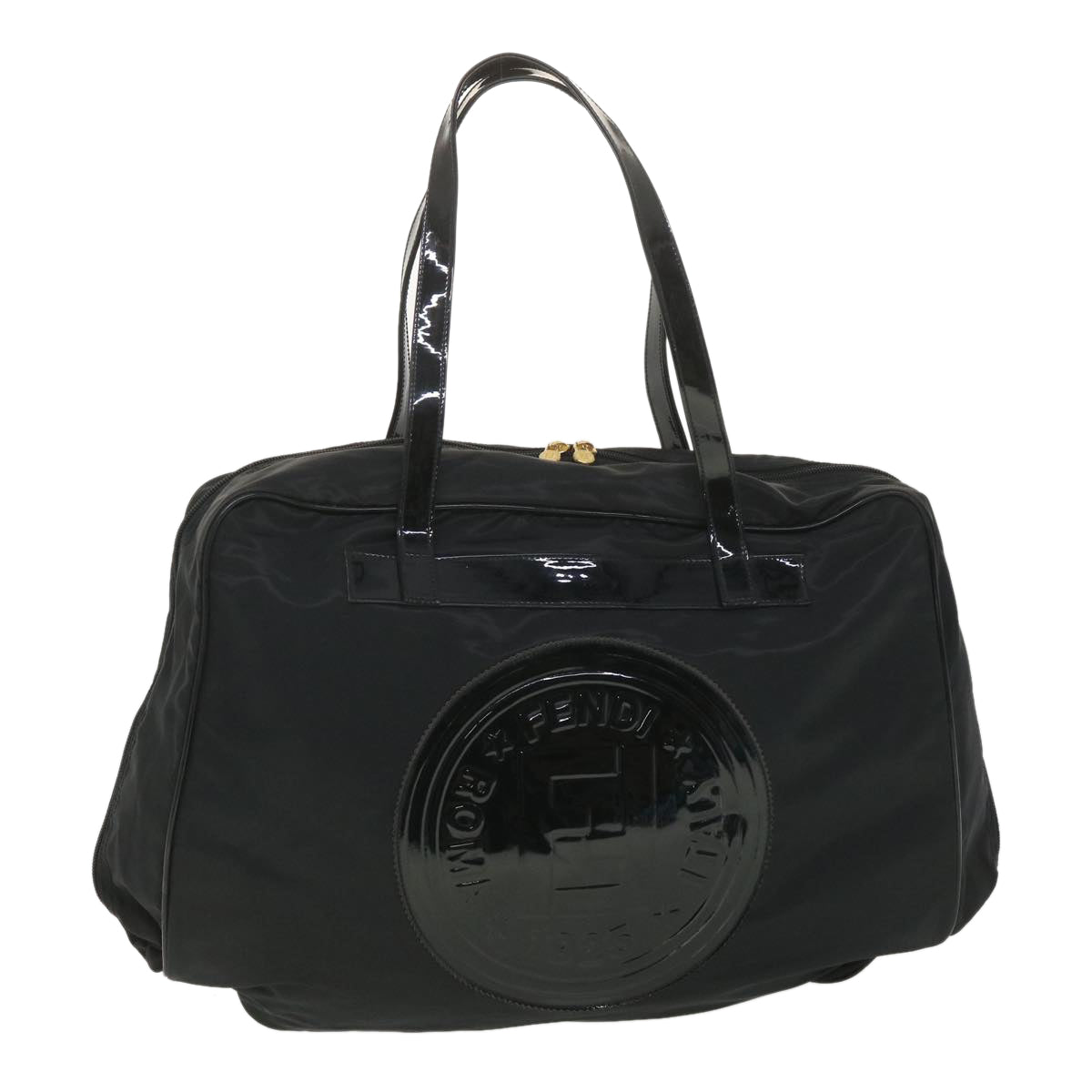 FENDI Shoulder Bag Nylon Black Auth 38669