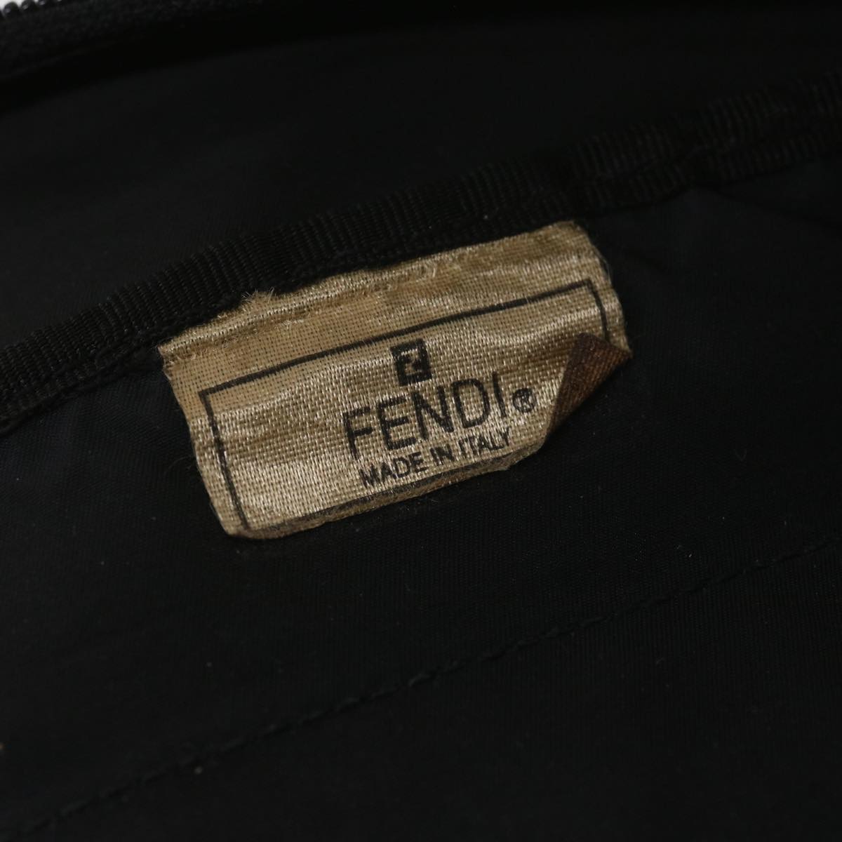 FENDI Shoulder Bag Nylon Black Auth 38669