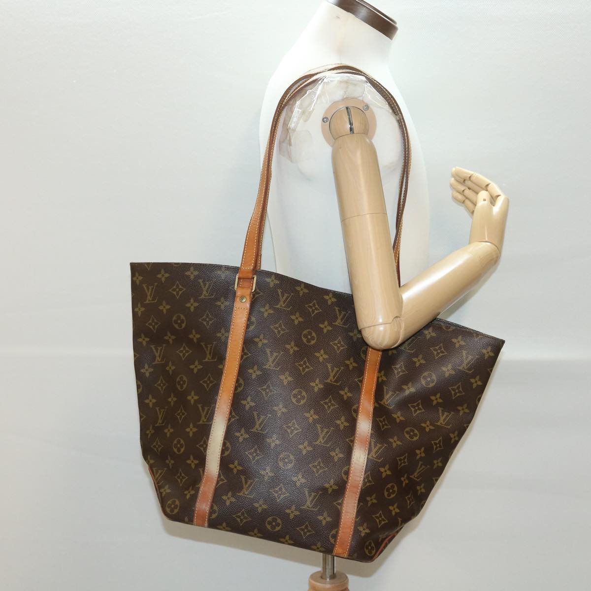 LOUIS VUITTON Monogram Sac Shopping Tote Bag M51108 LV Auth 38685