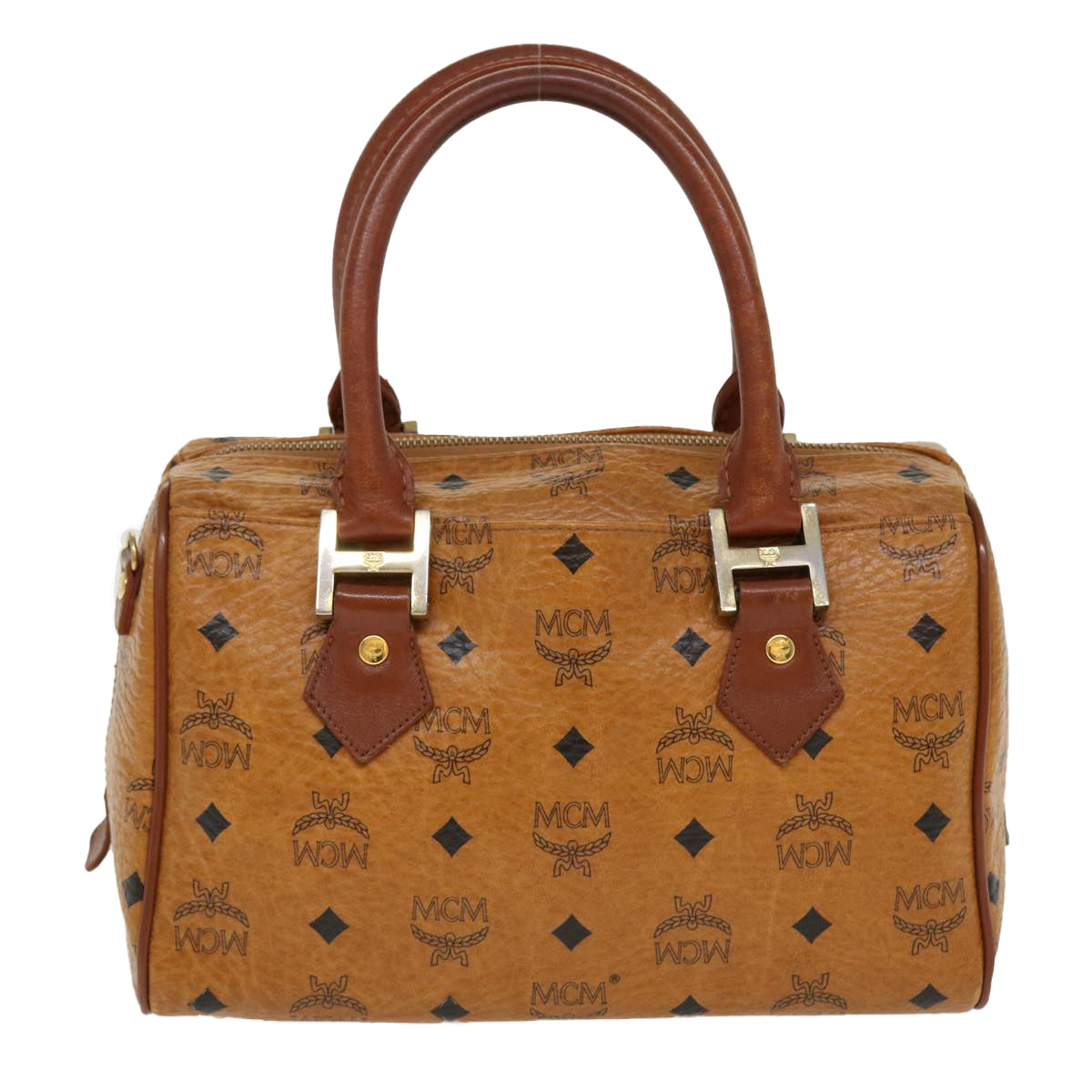 MCM Visest Hand Bag PVC Leather Brown Auth 38696 - 0