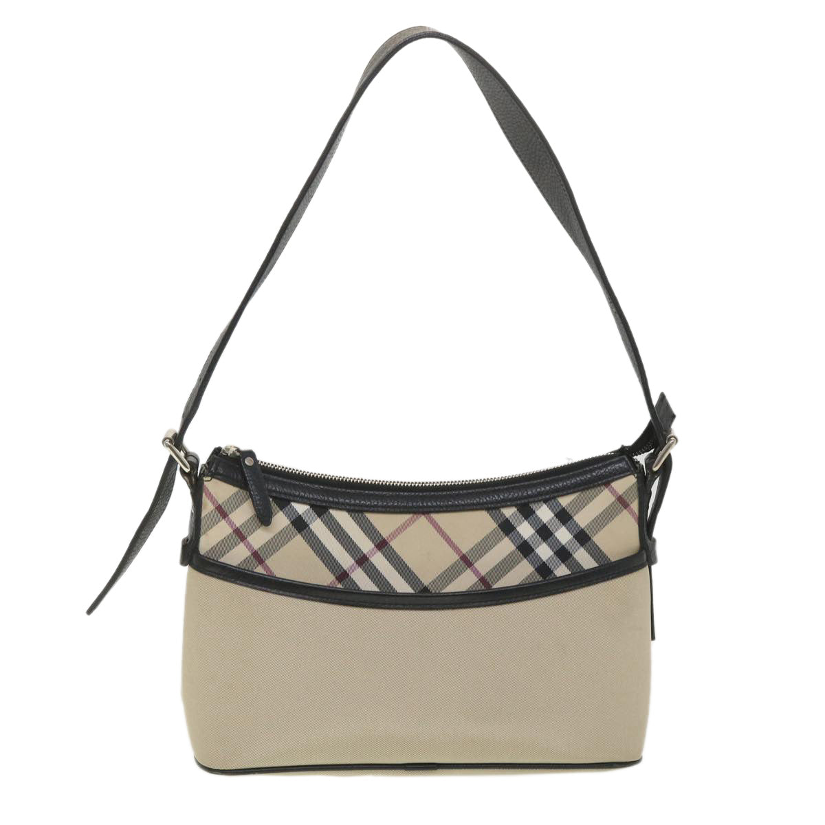 BURBERRY Shoulder Bag Nylon Beige Black Auth 38697