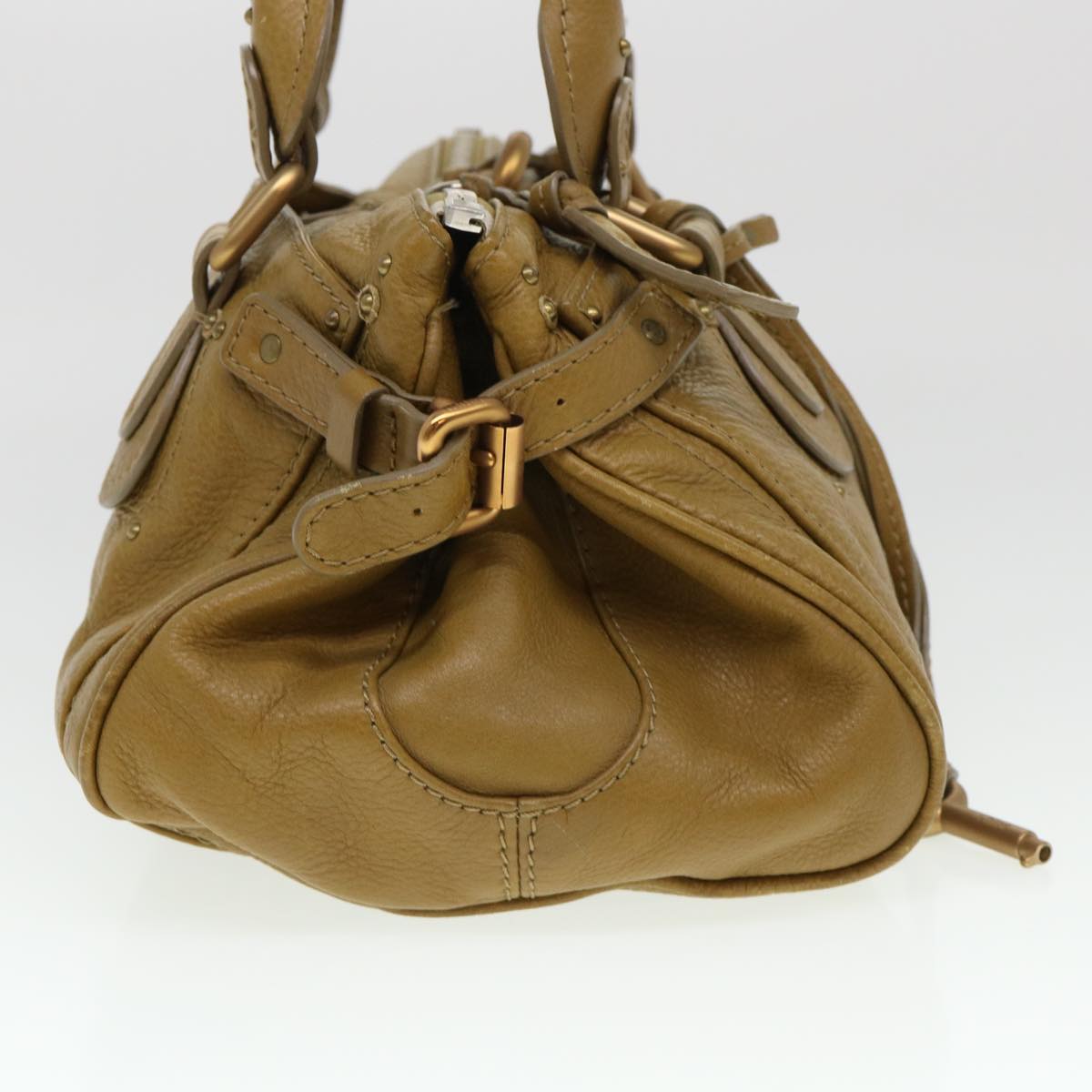Chloe Paddington Hand Bag Leather Beige 03 06 51 5366 Auth 38736