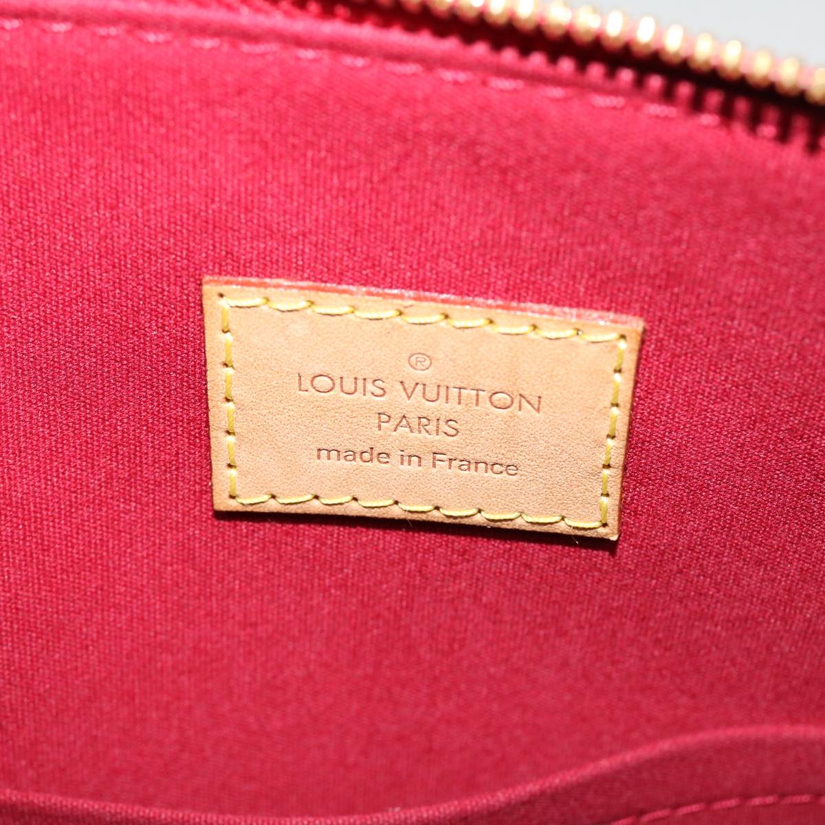 LOUIS VUITTON Monogram Vernis Alma GM Hand Bag Pomme D'amour M93596 Auth 38749