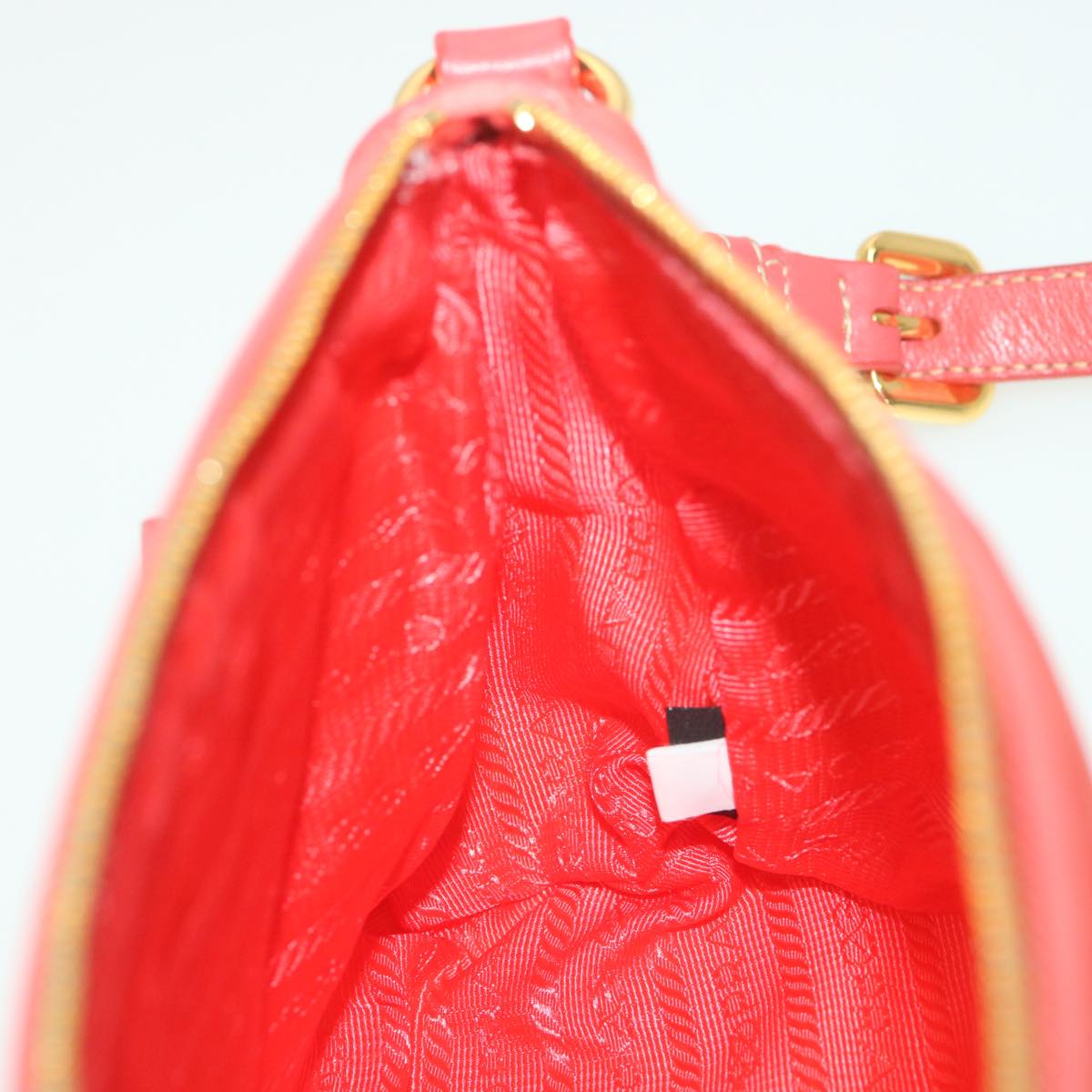 PRADA Shoulder Bag Nylon Orange Auth 38772