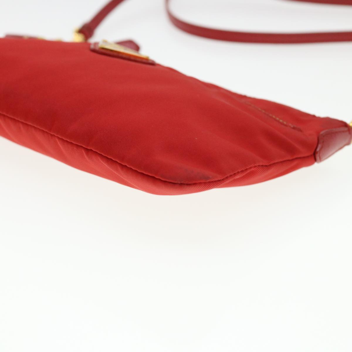 PRADA Pouch Nylon Red Auth 38773