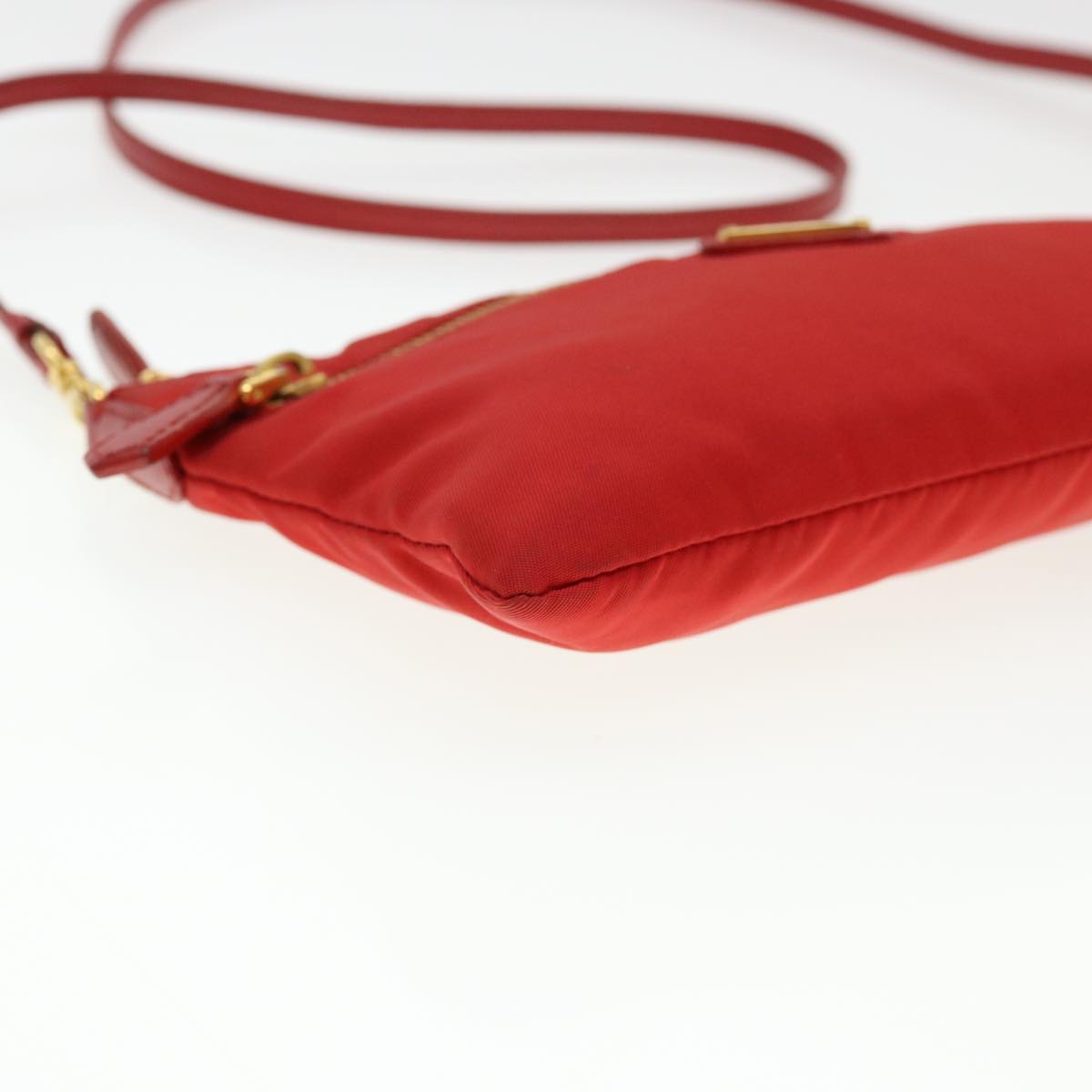 PRADA Pouch Nylon Red Auth 38773