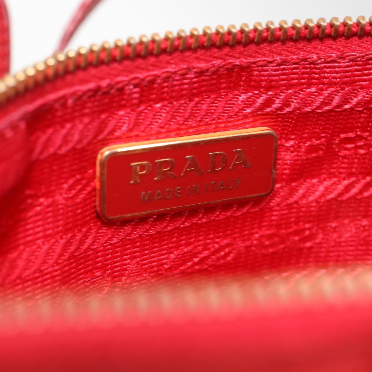 PRADA Pouch Nylon Red Auth 38773