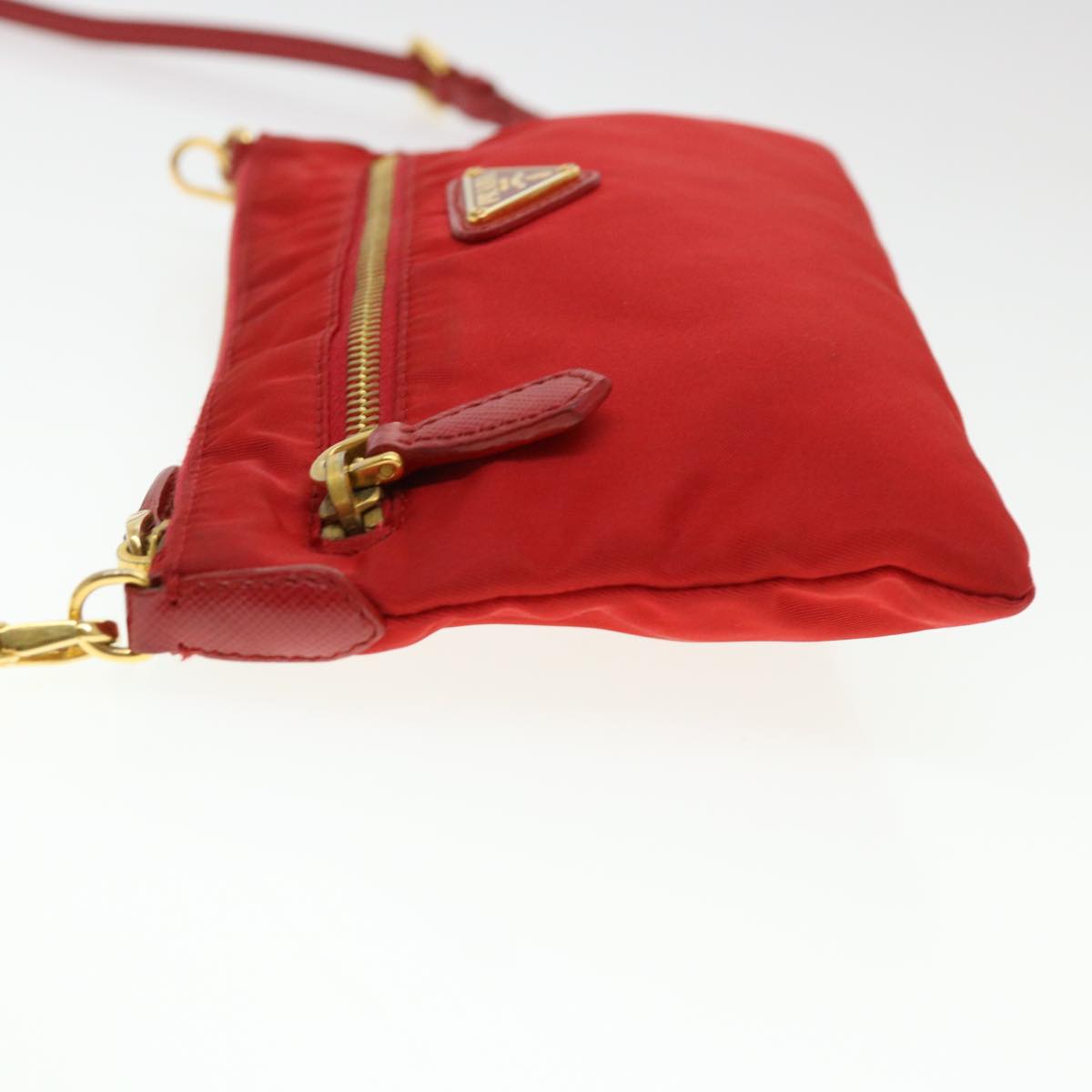 PRADA Pouch Nylon Red Auth 38773