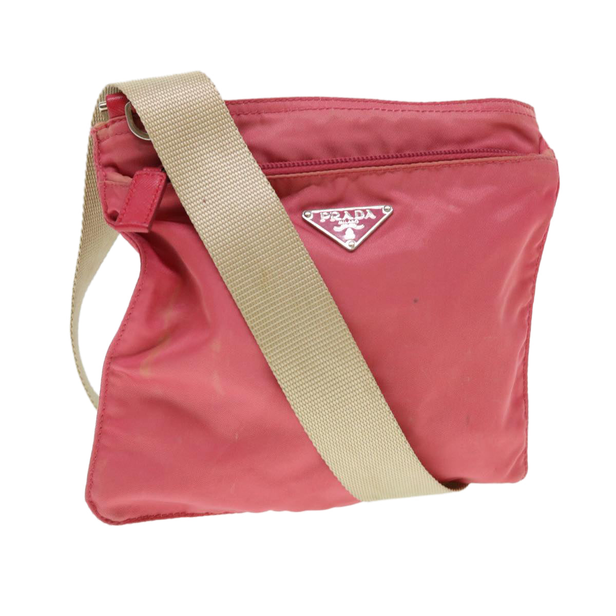 PRADA Shoulder Bag Nylon Pink Auth 38774