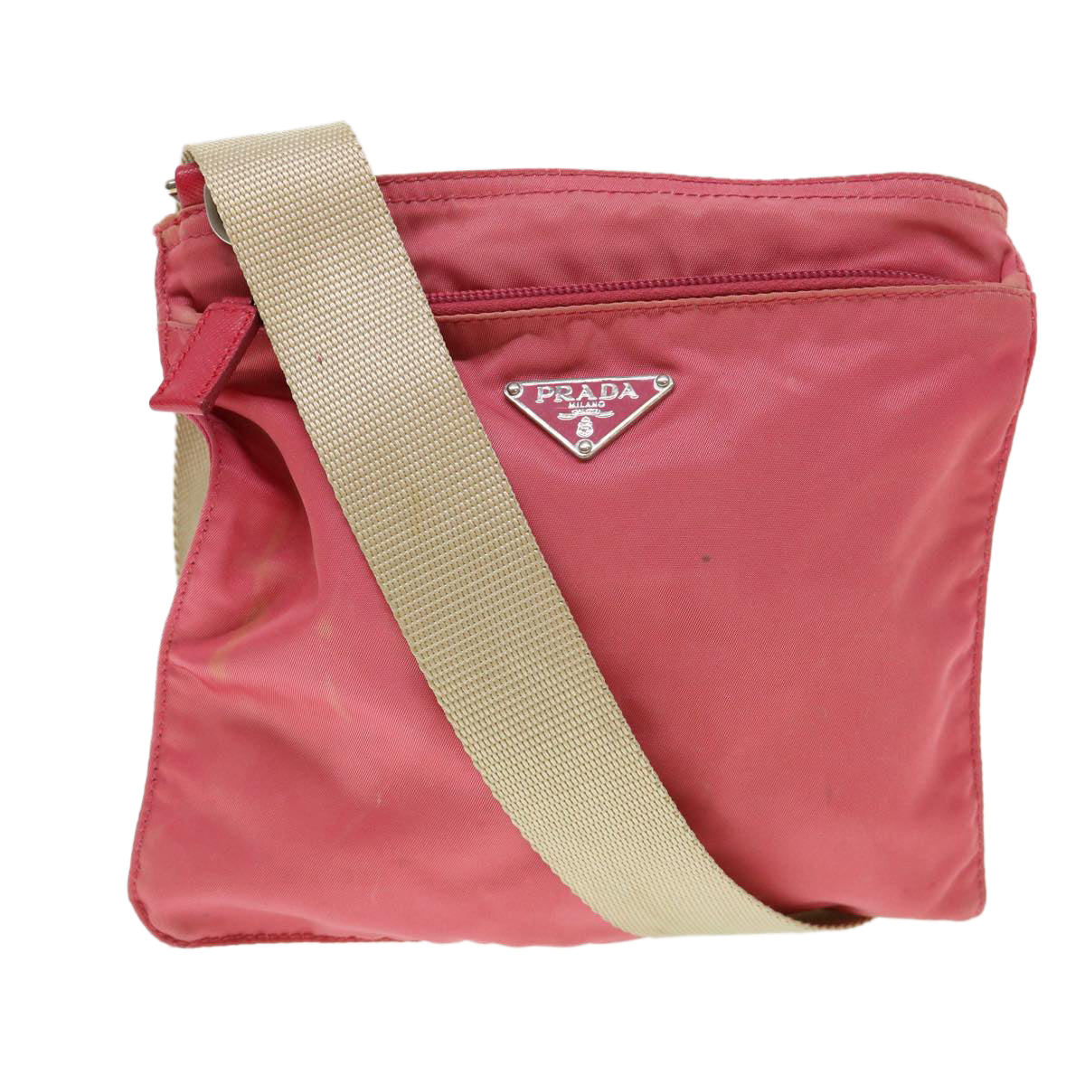 PRADA Shoulder Bag Nylon Pink Auth 38774