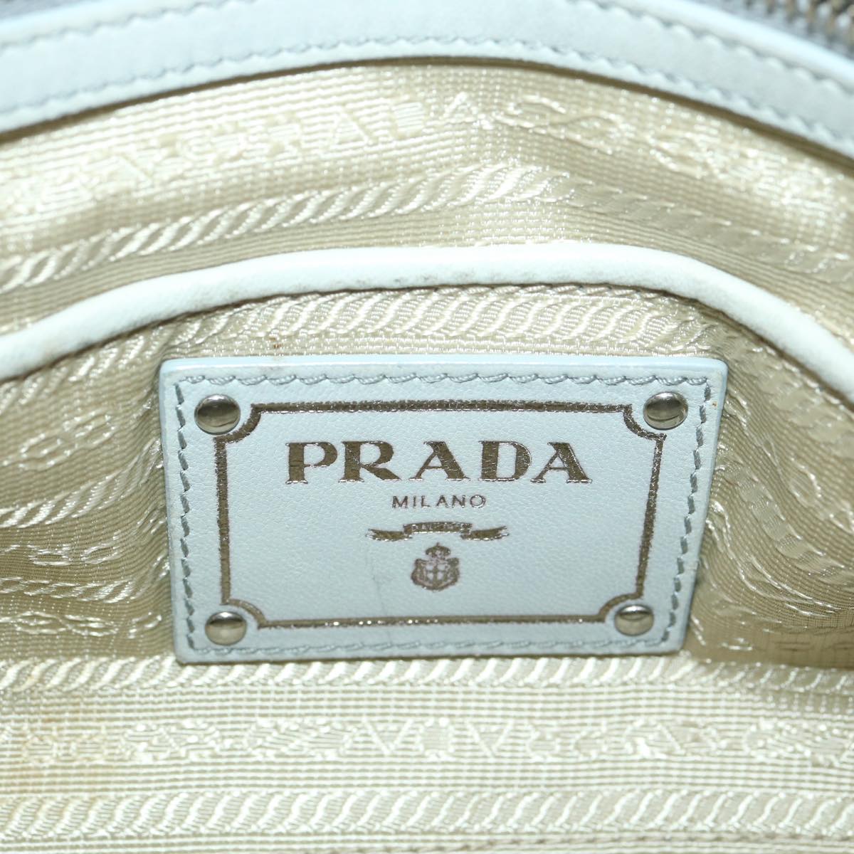 PRADA Shoulder Bag Leather 2way Gray Auth 38791