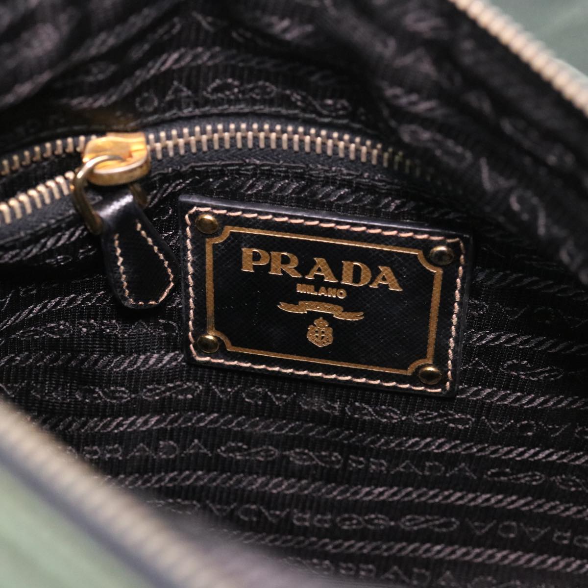 PRADA Shoulder Bag Nylon Khaki Auth 38796