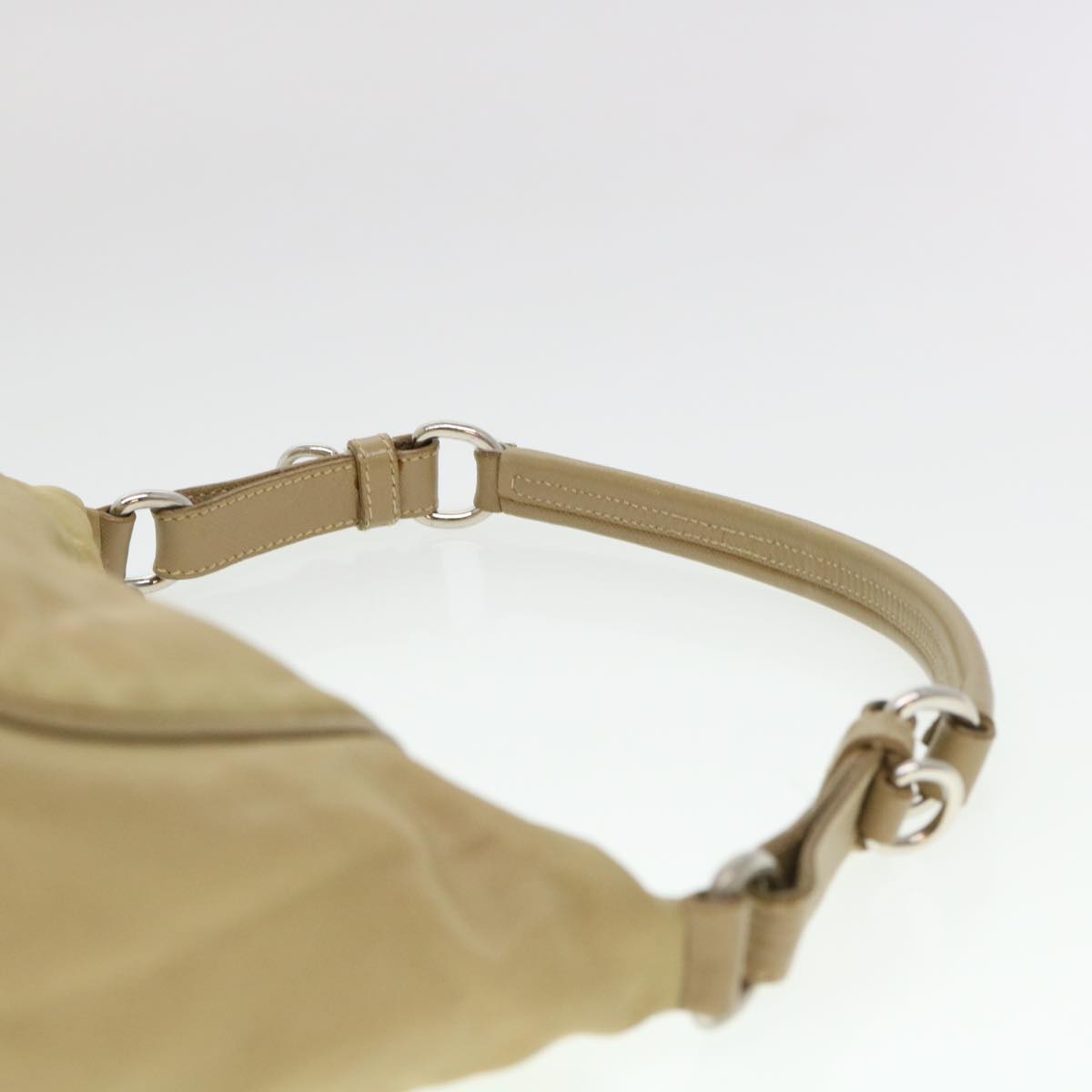 PRADA Shoulder Bag Nylon Beige Auth 38805