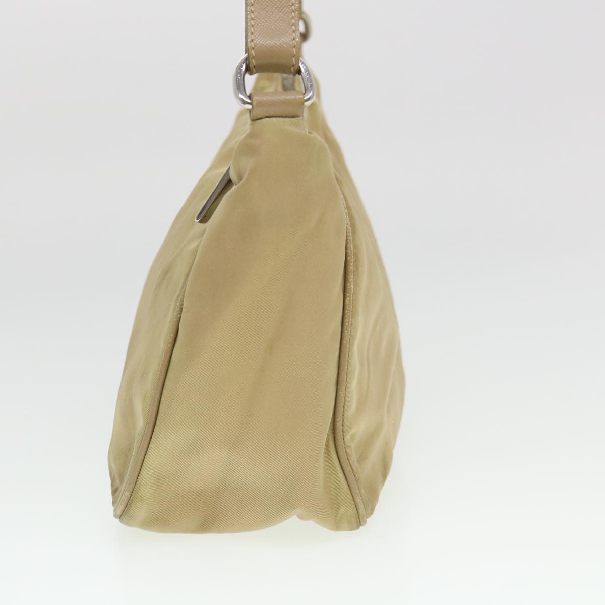 PRADA Shoulder Bag Nylon Beige Auth 38805