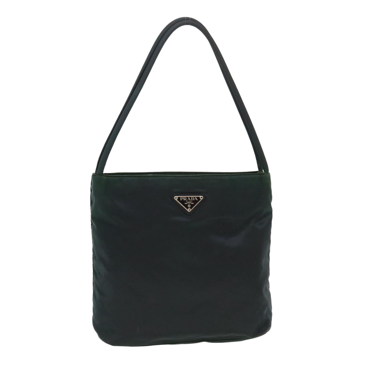 PRADA Hand Bag Nylon Green Auth 38830