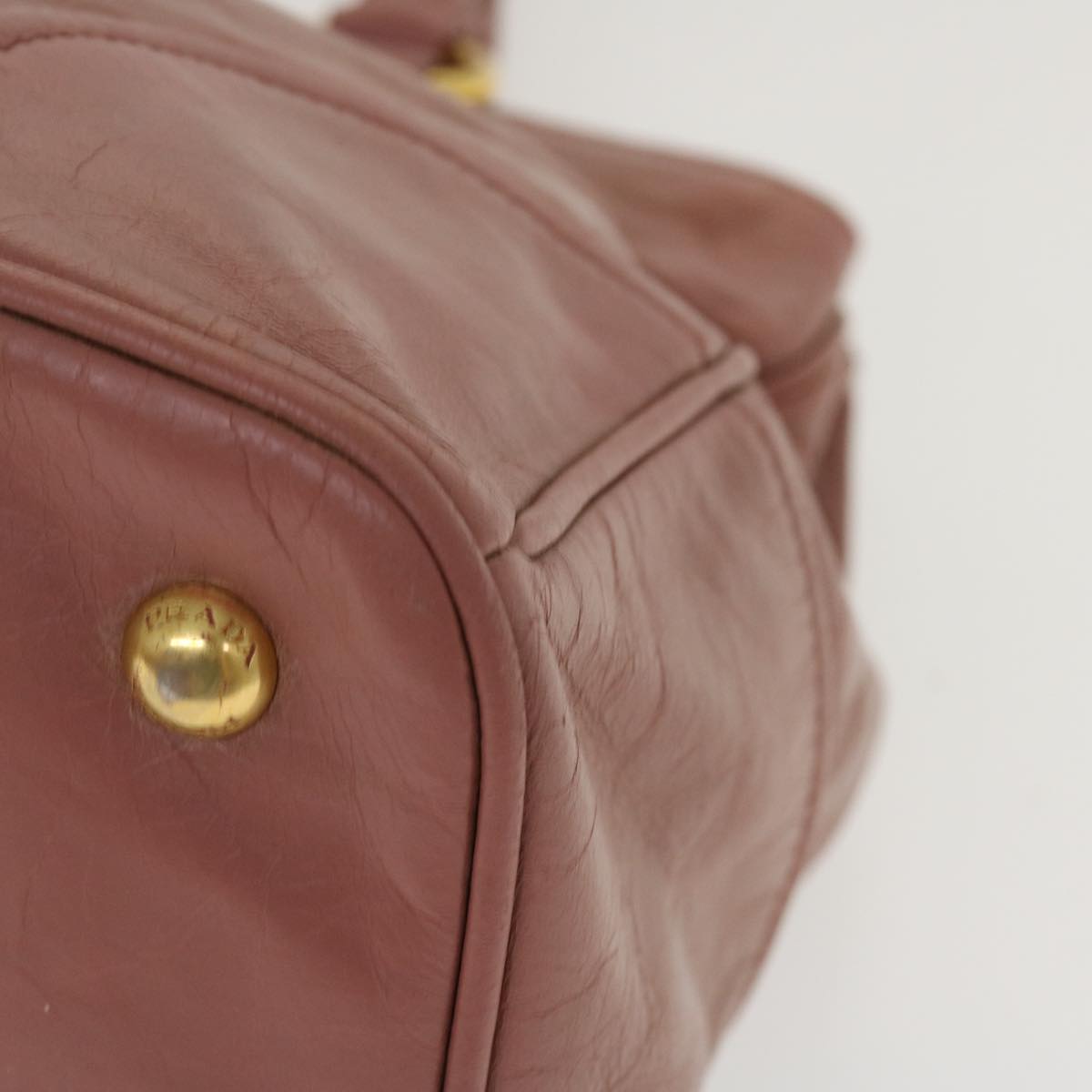 PRADA Hand Bag Leather 2way Pink Auth 38834