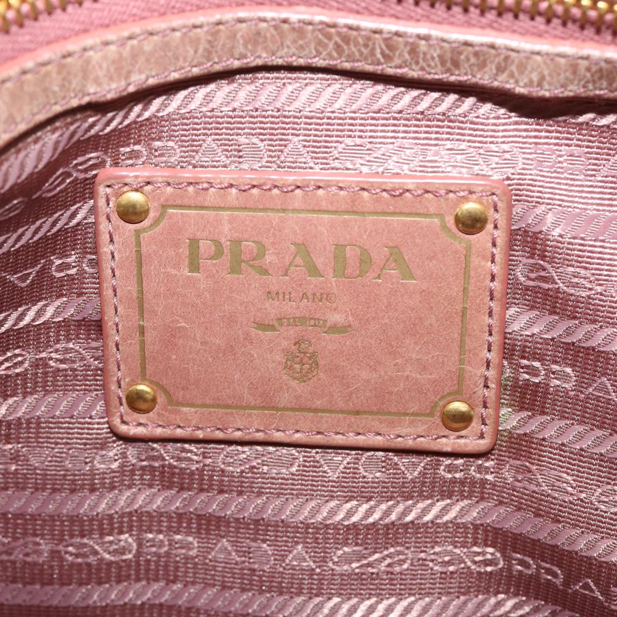 PRADA Hand Bag Leather 2way Pink Auth 38834