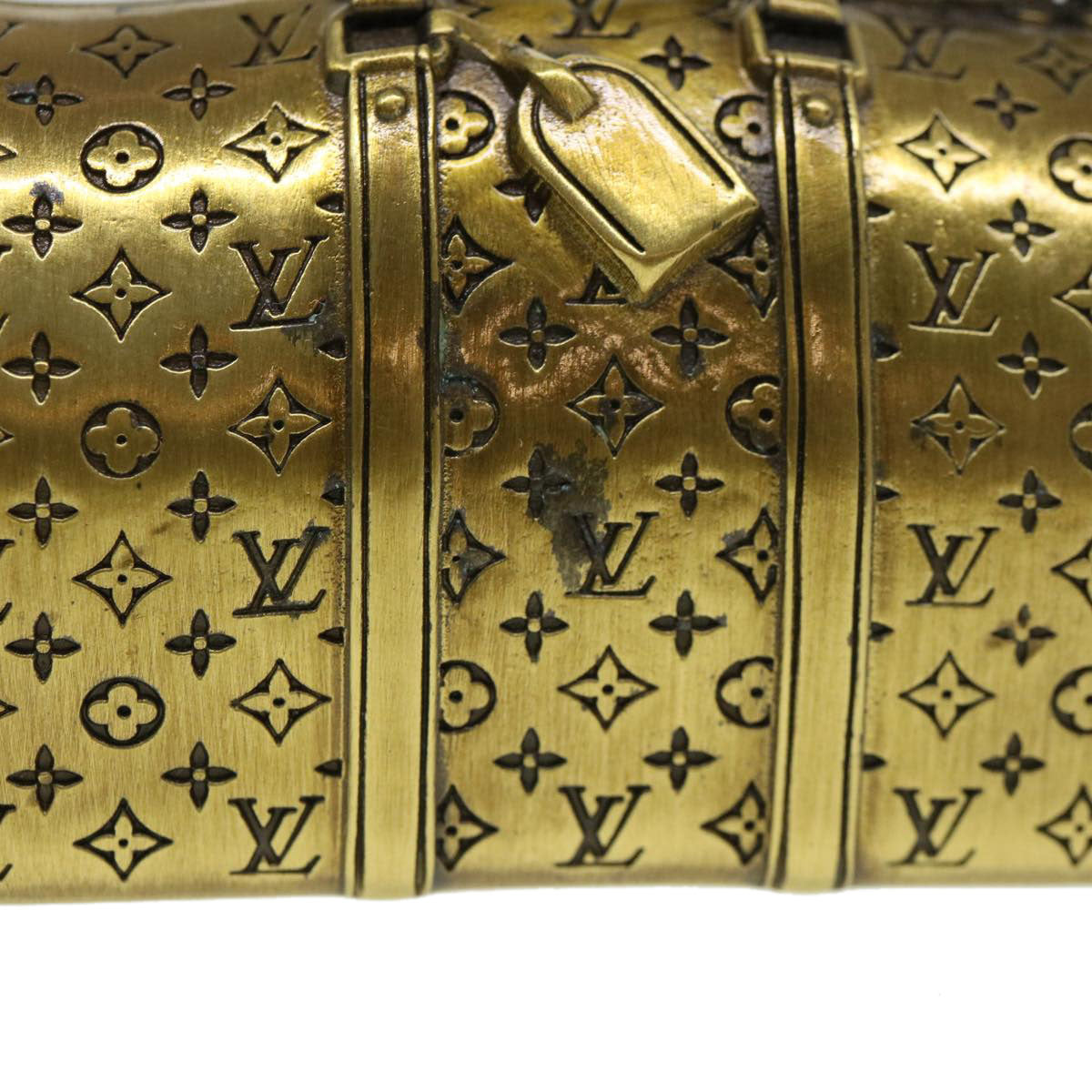 LOUIS VUITTON Keepall Motif Paper Weight Metal Gold Tone LV Auth 38854A - 0