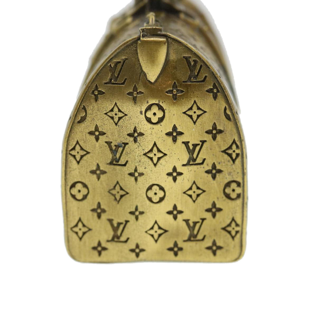 LOUIS VUITTON Keepall Motif Paper Weight Metal Gold Tone LV Auth 38854A