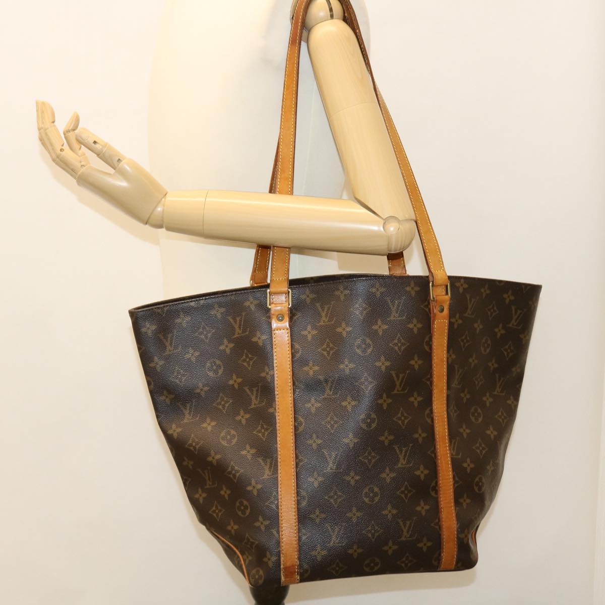 LOUIS VUITTON Monogram Sac Shopping Tote Bag M51108 LV Auth 38874