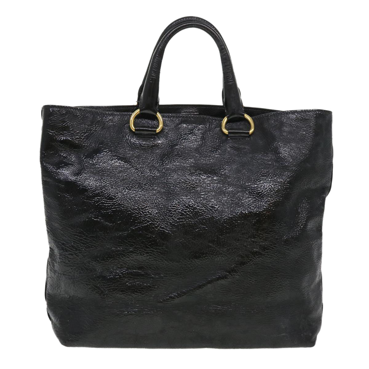 PRADA Hand Bag Leather 2way Black Auth 38907 - 0