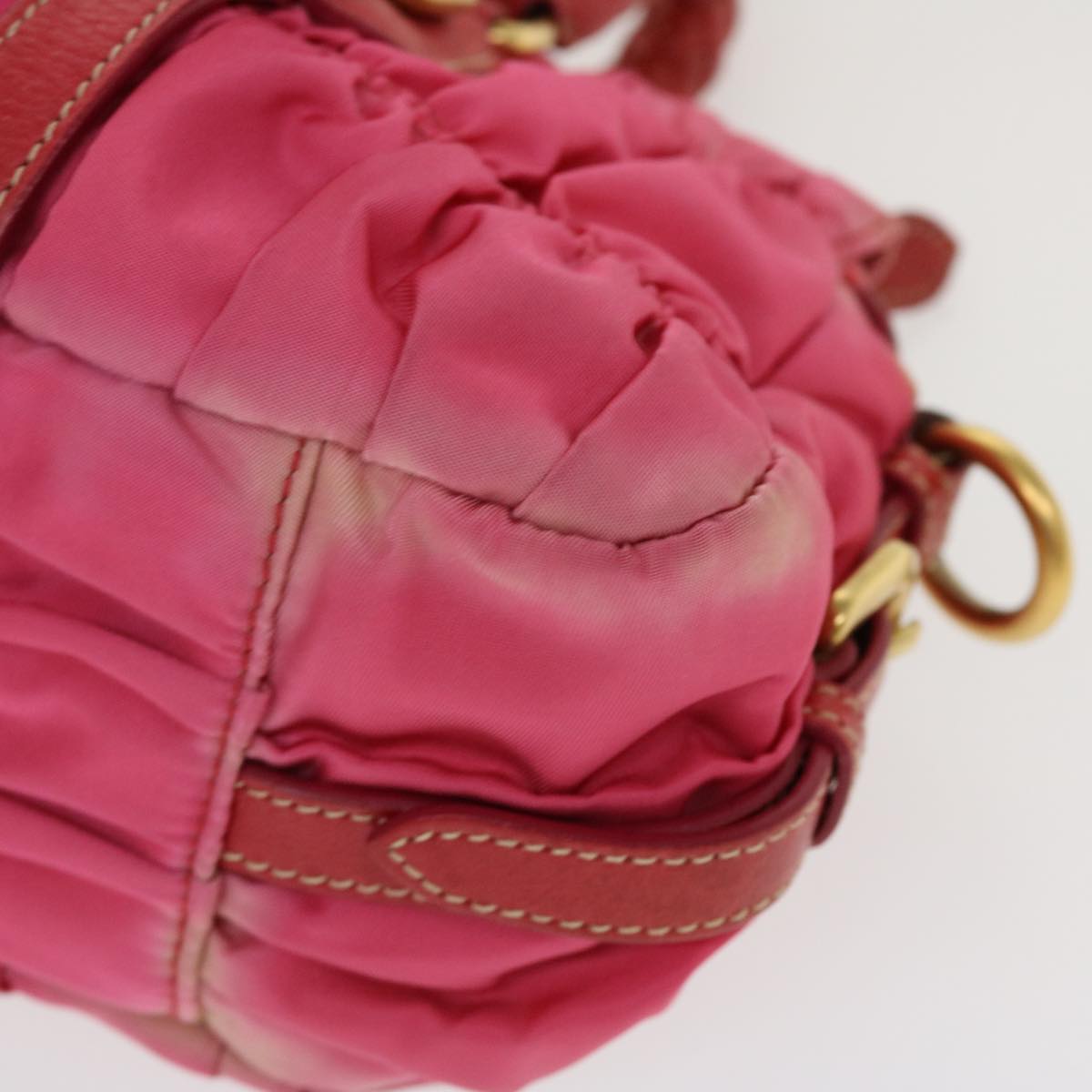PRADA Hand Bag Nylon 2way Pink Auth 38911